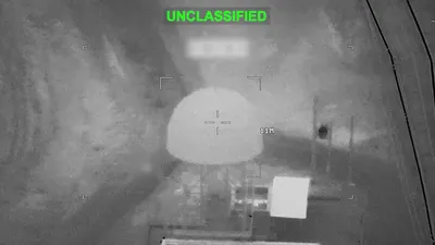 @Open Source Intel: Fresh CENTCOM footage of their strikes on the Islamic regime, the first strike is on a hardened, dome-shaped military storage bunker on Kharg Island.
