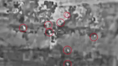 @Babak Taghvaee - The Crisis Watch: BREAKING: Footage released by the IDF shows how a Hermes-900 armed drone of the Israeli Air Force chased a group of IRGC Aerospace Force officers who were attempting to launch several Shahed-136 one-w