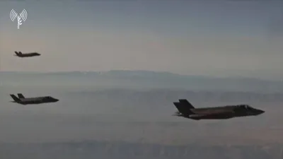 @Babak Taghvaee - The Crisis Watch: BREAKING: The IDF has just released footage showing F-35I Adir stealth fighter jets of the Israeli Air Force en route to Hamadan in western Iran to carry out airstrikes this afternoon against security