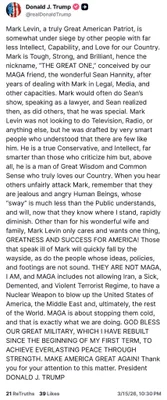 @Visegrád 24: Trump posts a long message praising Mark Levin and saying that being MAGA means that the Islamic regime in Iran will never be allowed to acquire nuclear weapons