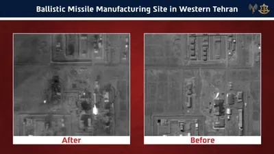 @Visegrád 24: 🇮🇱 Israel has released before-and-after satellite pictures of a ballistic missile site that was destroyed by Israeli airstrikes.

Every day, Iran's ballistic missile capabilities continue declining.