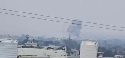 @Babak Taghvaee - The Crisis Watch: BREAKING: The U.S. Navy conducted a heavy airstrike against the 9th Tactical Fighter Base of the Iranian Air Force in Bandar Abbas in southern Iran. A total of 14 bombs were dropped on the base. The t