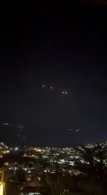 @Babak Taghvaee - The Crisis Watch: BREAKING: Video recorded tonight in Kelardasht in northern Iran shows an Israeli fighter jet dispensing flares as it was fired upon by a heat-seeking surface-to-air missile. The Israeli Air Force is c