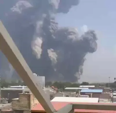 @Babak Taghvaee - The Crisis Watch: BREAKING: This footage shows the aftermath of the U.S. airstrike on the ammunition depot of the 4th Tactical Fighter Base (Vahdati Air Base) of the Iranian Air Force in Dezful, in southwestern Iran, t