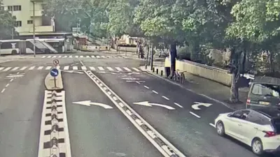 @Babak Taghvaee - The Crisis Watch: BREAKING: CCTV footage shows one of the cluster munitions released from the warhead section of a Khorramshahr-2, -3, or -4 ballistic missile of the IRGC Aerospace Force striking an intersection in Tel