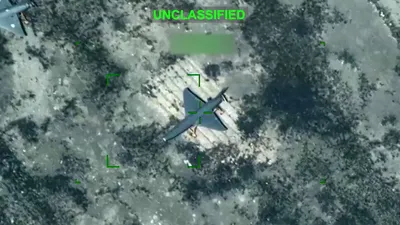 @Babak Taghvaee - The Crisis Watch: BREAKING: CENTCOM has released drone footage recorded by multiple MQ-9A Reaper armed drones showing the destruction of Arash-2 and Shahed-136 loitering munitions operated by the Iranian Army Ground Fo