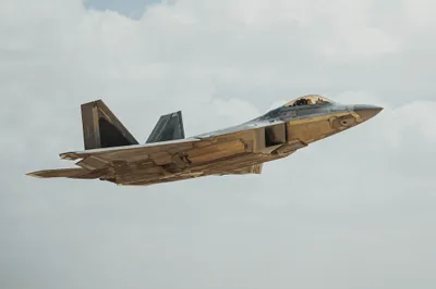 @Open Source Intel: CENTCOM releases shots of a U.S. Air Force F-22 Raptor lifting off from a Middle East base as part of Operation Epic Fury.