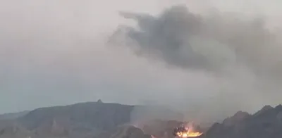@Babak Taghvaee - The Crisis Watch: BREAKING: Footage shows the aftermath of a U.S. Air Force airstrike against an underground ammunition site of the Iranian Army Ground Force in the mountains of Baharestan near Isfahan. Secondary explo
