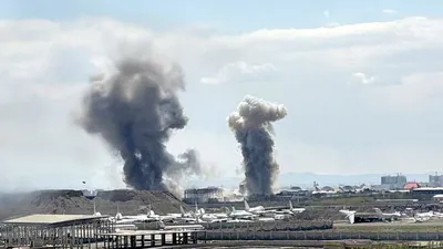 @Vahid Online: 'Bombing of aviation industries near Mehrabad Airport #Tehran in the 1:20 PM attack'
Residents of Tehranpars reported hearing the sound of 6 explosions.
Images received Tuesday, April 18
#Iran #Tehran