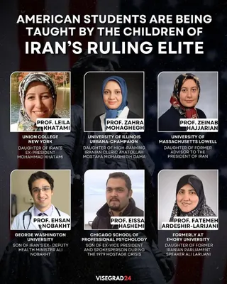 @Visegrád 24: 🇺🇸🇮🇷 There are six professors teaching at prominent American universities who are known to be children of Iran's government officials.

While the Islamic regime in Iran enforces strict Islamist ru