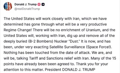 @Visegrád 24: Trump says Iran has gone through “what will be a very productive Regime Change”and that there will be no “enrichment of Uranium”