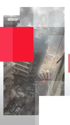 @اتاق خبر منوتو: A video circulating on social media shows one of the locations in Beirut that was bombed by Israel.  
The Lebanese Ministry of Health announced that dozens of people have been killed in Israel's recen