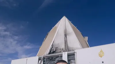 @Babak Taghvaee - The Crisis Watch: These images show damage to an AN/FPS-132 early warning radar at Al Udeid Air Base in Qatar, reportedly caused by one-way attack drones of the IRGC Aerospace Force. This radar—valued at approximately 