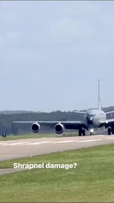 @Open Source Intel: A U.S. Air Force KC-135R Stratotanker damaged in an Iranian ballistic missile strike on Prince Sultan Air Base has arrived at RAF Mildenhall for repairs.

The aircraft shows visible shrapnel damage ac