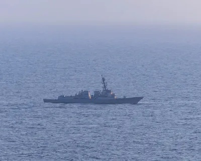 @U.S. Central Command: Yesterday, an Iranian-flagged cargo vessel tried to evade the U.S. blockade after leaving Bandar Abbas, exiting the Strait of Hormuz, and transiting along the Iranian coastline. The guided-missile des