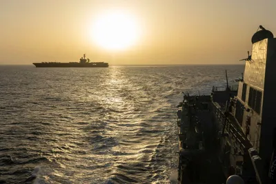 @U.S. Central Command: USS Abraham Lincoln (CVN 72) transits the Arabian Sea as the United States blockades Iran's ports and coastline. U.S. forces are NOT blockading the Strait of Hormuz. More than 10,000 American service 