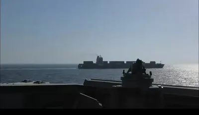 @Open Source Intel: MUST WATCH 🔴

CENTCOM: On April 19, U.S. forces in the Arabian Sea enforced the blockade by intercepting the Iranian flagged M V Touska heading to Bandar Abbas at 17 knots.

USS Spruance (DDG-111) is