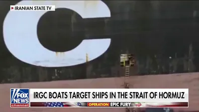 @Open Source Intel: IRGC fast attack boats fired on and boarded three international cargo ships in the Strait of Hormuz, footage aired on Iranian state TV shows. The seizures followed Trump's announcement of a ceasefire 