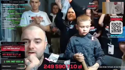 @Visegrád 24: 🇵🇱 Polish streamer Patryk "Łatwogang" Garkowski has completed a record-breaking 9-day charity livestream, raising over 250 million złoty (approximately $70 million).

The funds were raised for the C