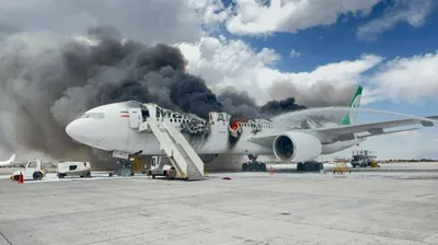 @Babak Taghvaee - The Crisis Watch: BREAKING: Now after a month, I have images of Mahan Air's Boeing 777-212ER, EP-MTC, and Airbus A340-642, EP-MME, which the Israeli Air Force targeted in Mashhad Airport on March 25, 2026. Both aircraf
