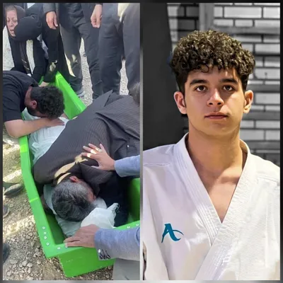 @Masih Alinejad 🏳️: Arrested. Silenced. Hanged at dawn.
This is Iran in 21st-century: A photo of the lifeless body of the heroic martyr Sasan Azadvar, who was executed for protesting.
Imagine building a life for 21 years