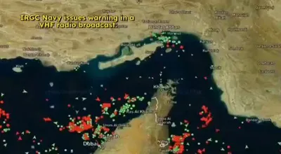 @🇮🇷LiveIranNews🇮🇱: 🚨Direct threat to global shipping from the terrorist group IRGC in the Strait of Hormuz/This group announced via marine radio that all ships entering the Strait of Hormuz without permission will be t