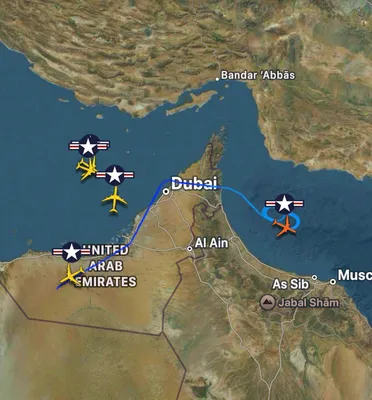 @Open Source Intel: Fighter jets are likely patrolling the Strait of Hormuz.

5 USAF refueling tankers are operating over the Persian Gulf amid reports of new rules of engagement authorizing strikes on hostile threats.
