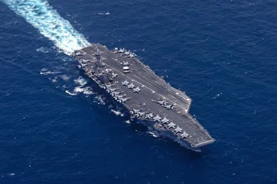 @Open Source Intel: CENTCOM:

USS George H.W. Bush (CVN 77) transits the Persian Gulf as U.S. forces enforce the naval blockade against Iran from the Gulf of Oman and support Project Freedom in the Strait of Hormuz. The 