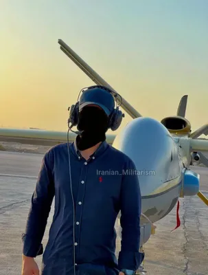@Open Source Intel: A recent photo shows an IRGC Aerospace Force pilot standing in front of a Shahed-129 drone equipped with satellite guidance and what appears to be either a synthetic aperture radar (SAR) pod or a SIGI