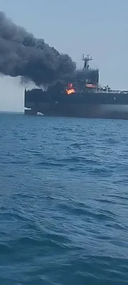 @Babak Taghvaee - The Crisis Watch: BREAKING: As the IRGC Navy continues its attacks at sea, the U.S. Navy is also continuing to target oil tankers linked to Iran, causing major environmental pollution in the Oman Sea.

This old Iranian