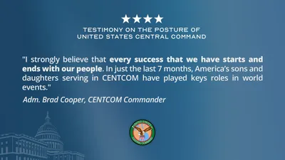 ادмирال براد کوپر رئیس CENTCOM در حال ارائه شهادت درباره وضعیت CENTCOM در کنگره آمریکا دبیرخانه سنا_committee on armed services_ می‌باشد.