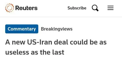 @✡︎𝐋𝐢𝐯𝐞𝐈𝐫𝐚𝐧𝐍𝐞𝐰𝐬🇮🇷🇮🇱: ⚡🇺🇸🦀رویترز گزارش داد توافق احتمالی جدید میان آمریکا و رژیم تروریستی جمهوری اسلامی ممکن است همانند توافق‌های پیشین، در نهایت دستاورد واقعی و پایداری نداشته باشد.
بر اساس این گزارش، واشنگتن و تهران ب