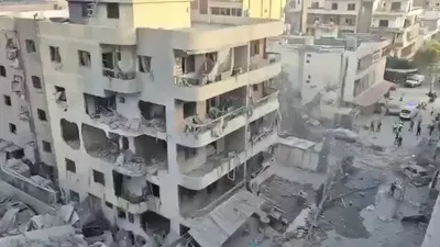 @Open Source Intel: Footage shows the aftermath of Israeli airstrikes targeting buildings located near Jabal Amel Hospital in the city of Tyre, southern Lebanon.