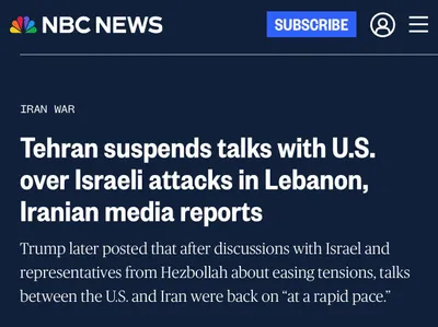 @Open Source Intel: I want to point something out from yesterday:

Tasnim, which is affiliated with the IRGC, reported that due to Israeli strikes in Lebanon, “the Iranian negotiating team WILL suspend talks and the exch