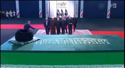 @✡︎𝐋𝐢𝐯𝐞𝐈𝐫𝐚𝐧𝐍𝐞𝐰𝐬🇮🇷🇮🇱: ⚡🇱🇧🇮🇶🦀 Representatives of the Amal group affiliated with the Islamic Republic and Iraq's proxy terrorist groups attended Ali Khamenei's funeral procession/According to reports, delegations from L