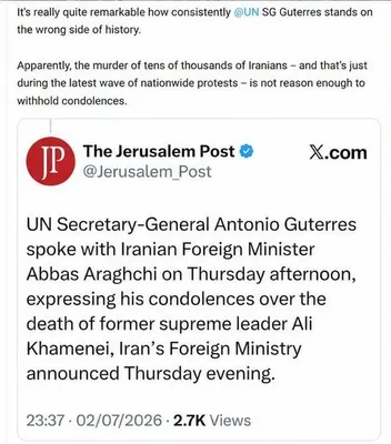 @✡︎𝐋𝐢𝐯𝐞𝐈𝐫𝐚𝐧𝐍𝐞𝐰𝐬🇮🇷🇮🇱: ⚡🇮🇱🇺🇳🦀Israel's Fury at the United Nations/Israeli Diplomat: Guterres Once Again Stands on the Wrong Side of History/Tamar Rahamimoff Huni @RahamimoffTamar, diplomat and official at Israel's Minis