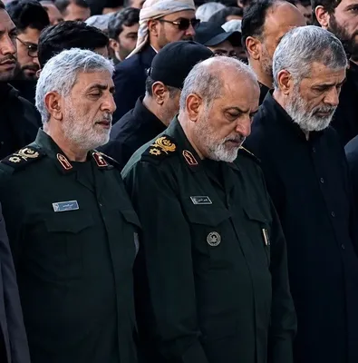 @Open Source Intel: I’m sure Israeli stealth drones are watching every move.

Vahidi, commander of the Revolutionary Guards, and Qaani, commander of the Iranian Quds Force, were seen in the crowd at the Khamenei funeral 
