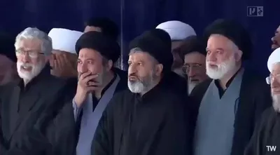 @Open Source Intel: Three sons of former Iranian Supreme Leader Khamenei (Mostafa, Meysam, and Masoud) were seen praying beside his coffin 

The new Supreme Leader Mojtaba Khamenei did not make an appearance