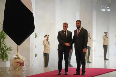 @Open Source Intel: Syrian President al-Sharaa: "We want France to be our first partner."

He said the Strait of Hormuz closure has restored Syria's role as a crossroads for global corridors. Spoke alongside Macron in Da