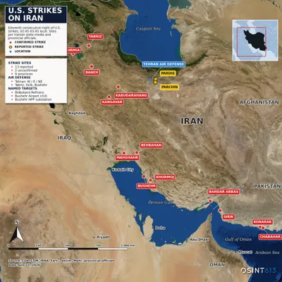 @Open Source Intel: UPDATED MAP: IRAN REPORTED STRIKES AND AIR DEFENSE ACTIVITIES LAST NIGHT 

Tabriz, Urmia, Baneh, Kabudarahang and Kangavar sit along Iran’s northwestern frontier, roughly 1,000 kilometers from the Str