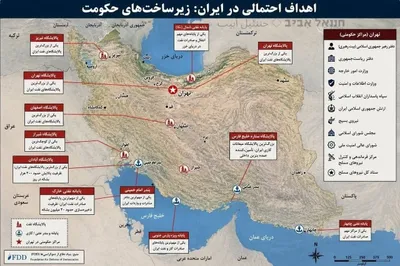 @Eli Afriat 🇮🇱: 🇺🇸🇮🇷 | These are the potential targets for a strike on Iran within the framework of a broad U.S. attack:

A map by the FDD research institute displays potential strike targets in Iran, categorized