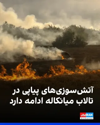 @ايران اينترنشنال: خبرگزاری فارس، وابسته به سپاه پاسداران، با انتشار تصاویری از ادامه آتش‌سوزی در تالاب میانکاله گزارش داد آتش‌سوزی‌های پیاپی در این زیستگاه همچنان ادامه دارد و بخش‌هایی از آن در محاصره شعله‌های آتش است.