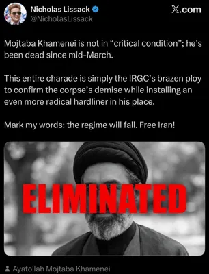 @✡︎𝐋𝐢𝐯𝐞𝐈𝐫𝐚𝐧𝐍𝐞𝐰𝐬🇮🇷🇮🇱: ⚡🇬🇧🦀
نیکلاس لیساک: مجتبی خامنه‌ای از اواسط مارس مرده است

نیکلاس لیساک، فعال سیاسی بریتانیایی، در توییتی نوشت: «مجتبی خامنه‌ای در وضعیت وخیم نیست، او از اواسط ماه مارس مرده است. تمام این ماجرا صرفا