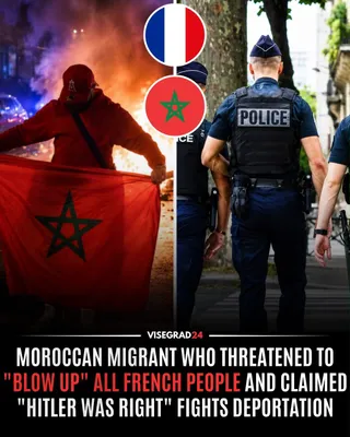 @Visegrád 24: A Moroccan migrant under a deportation order to leave French territory has been ordered back to an administrative detention center after making a series of violent threats, including claiming he would