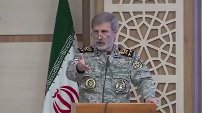 @Open Source Intel: Iranian Army Chief Major General Hatami: "The criminal president of the United States says he wants to declare the Strait of Hormuz part of the territory of crime. You've got some nerve! Even joking a