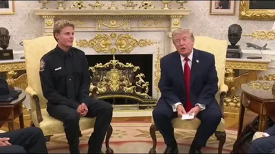 @Open Source Intel: President Trump hosted lifeguard Ryder Williams and the boy he rescued at the Oval Office, praising his bravery and the parents and mentors who shaped his character.

Trump told Williams: “He was a wi