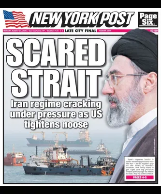 @✡︎𝐋𝐢𝐯𝐞𝐈𝐫𝐚𝐧𝐍𝐞𝐰𝐬🇮🇷🇮🇱: ⚡🇺🇸🦀
New York Post: Three Major Threats Simultaneously Have the Occupying Regime of the Islamic Republic in a Tight Spot
The New York Post wrote on its front cover today that the terrorist regime o