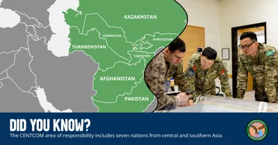 @U.S. Central Command: Did you know? The CENTCOM area of responsibility includes seven nations from central and southern Asia. Central Asia continues to be an innovation hub for the security and maritime domains, as well as